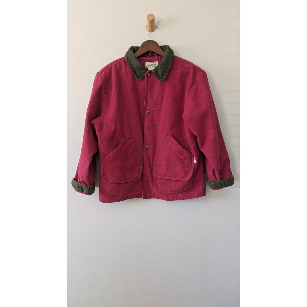 Vintage 90s LL Bean Chore Coat Kids M Canvas Corduroy Removable Thinsulate Liner